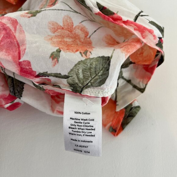 Talbots Womens Button Up Shirt Top Size 20 Multicolor Floral Rose Long Sleeve - Picture 11 of 11